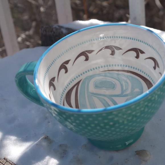 Native American Turquoise And Brown Mug By Native Home - Picture 2 of 9